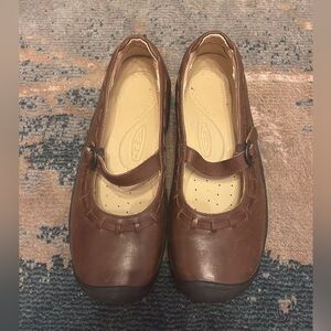 Keen Chocolate Leather Mary Jane Flats